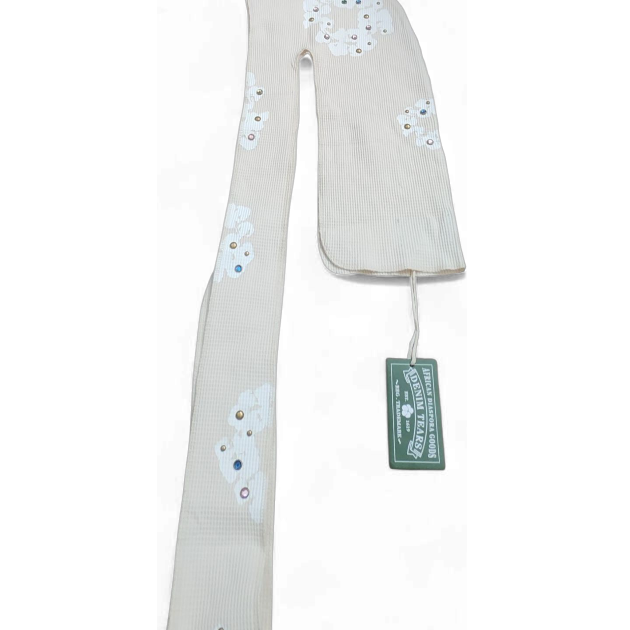 Tears Durag - Oatmeal with Rhinestone